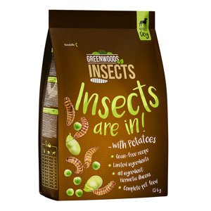 1,5kg Greenwoods Insects rovarok, sárgarépa, borsó & bab száraz kutyatáp akciós áron