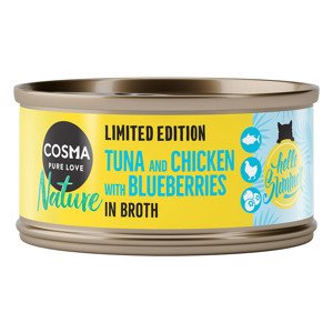 6x70g Cosma Nature nyári kiadás: tonhal, csirke & áfonya nedves macskatáp