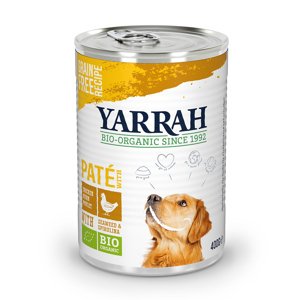 12x400g Yarrah bio csirke, bio tengeri alga & bio spirulina nedves kutyatáp 9+3 ingyen