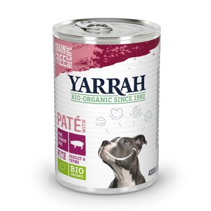 12x380g Yarrah Bio Paté bio sertés nedves kutyatáp 9+3 ingyen