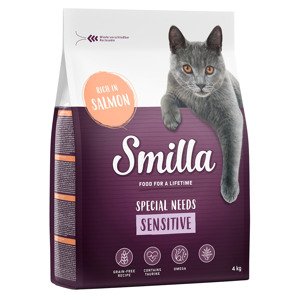4kg Smilla Sensitive gabonamentes lazac száraz macskatáp 10% kedvezménnyel
