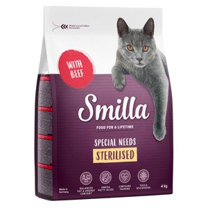 4kg Smilla Adult Sterilised marha száraz macskatáp 10% kedvezménnyel