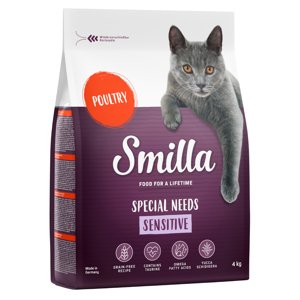 4kg Smilla Sensitive gabonamentes szárnyas száraz macskatáp 10% kedvezménnyel