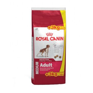 18kg Royal Canin Medium Adult száraz kutyatáp 15+3kg ingyen