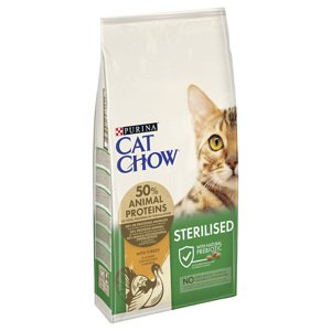 10kg PURINA Cat Chow Sterilised pulyka száraz macskatáp 13+2kg ingyen akcióban