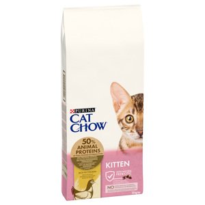 15kg PURINA Cat Chow Kitten csirke száraz macskatáp 13+2kg ingyen akcióban