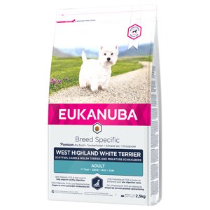 2,5kg Eukanuba Adult Breed Specific West Highland White Terrier száraz kutyatáp 10% árengedménnyel
