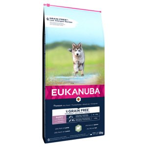 12kg Eukanuba Grain Free Puppy Large Breed bárány száraz kutyatáp 10% árengedménnyel
