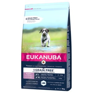 3kg Eukanuba Grain Free Puppy Large Breed lazac száraz kutyatáp 10% árengedménnyel