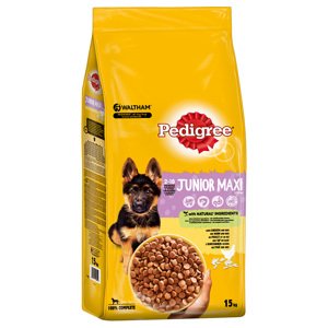 15kg Pedigree Junior Maxi csirke & rizs száraz kutyatáp 10% kedvezménnyel