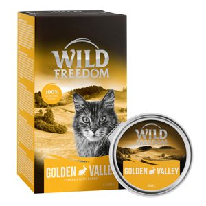 6x85g Wild Freedom Adult Golden Valley - nyúl & csirke tálcás nedves macskatáp rendkívüli árengedménnyel