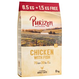 8kg Purizon Adult csirke & hal száraz macskatáp 6,5+1,5kg ingyen