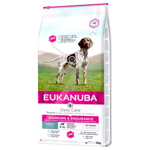 15kg Eukanuba Daily Care Working & Endurance Adult száraz kutyatáp 10% árengedménnyel