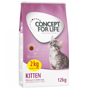 12kg Concept for Life Kitten száraz macskatáp bónuszcsomagban 10+2 kg ingyen akcióban