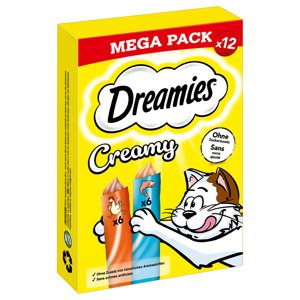 12x10g Dreamies Creamy Snacks Csirke & lazac jutalomfalat macskáknak