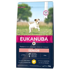 3kg Eukanuba Caring Senior Small Breed csirke száraz kutytáp 10% árengedménnyel!