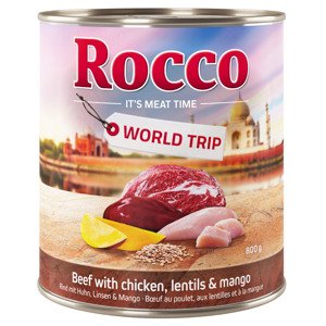 24x800g Rocco világkörüli út India marha, csirke, lencse, mangó nedves kutyatáp 20+4 ingyen akcióban