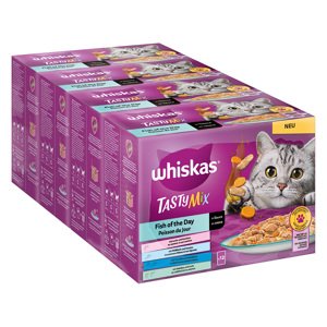 96x85g Whiskas Adult Tasty Mix "Hal minden napra" szószban nedves macskatáp 70+26 ingyen