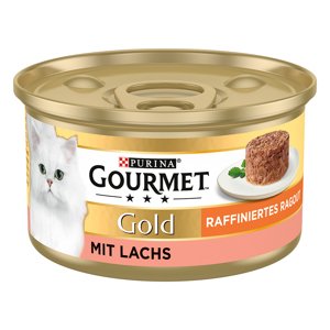 24x85g Gourmet Gold Rafinált ragu lazac nedves macskatáp 20% kedvezménnyel