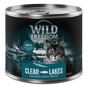 6x200g Wild Freedom Adult Clear Lakes - pisztráng & csirke nedves macskatáp 5+1 ingyen akcióban