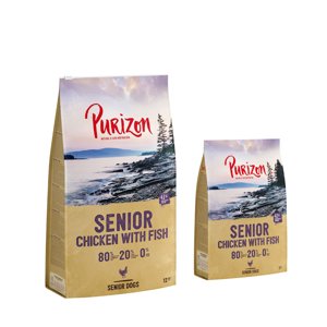 14kg Purizon Senior csirke & hal száraz kutyatáp 12+2 kg ingyen akcióban