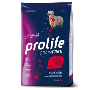Multipack megtakarítás! 2 x Prolife - 2 x 10 kg Grain Free Adult Sensitive Medium/Large Marhahús és burgonya gabonamentes felnőtteknek