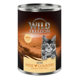 12x400g Wild Freedom Kitten Wide Country - borjú & csirke nedves macskatáp