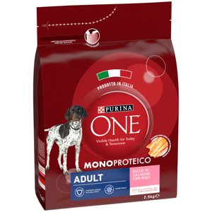 2,5kg Purina ONE Mono-Protein lazac száraz kutyatáp 20% kedvezménnyel