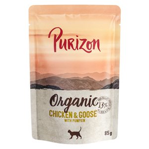 12x85g Purizon Organic Csirke, liba & tök nedves macskatáp