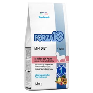 2x1,5 kg Forza10 Mini Diet Low Grain sertés & burgonya száraz kutyatáp