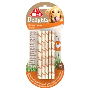 10db 8in1 Delights Twisted Sticks csirke snack kis testű kutyáknak