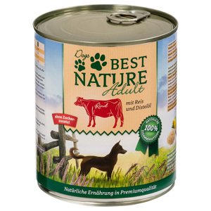 6x800g Best Nature Dog Adult Marha, rizs & sáfrányos szeklice-olaj nedves kutyatáp