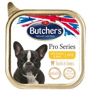 24x150g Butcher's ProSeries fogakért & csontokért Szárnyas & marha nedves kutyatáp