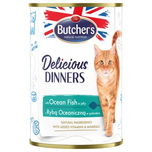 24x400g Butcher's Delicious Dinners tengeri hal nedves macskatáp