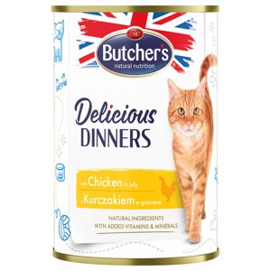 48x400g Butcher's Delicious Dinners csirke nedves macskaeledel