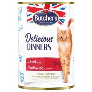 48x400g Butcher's Delicious Dinners marha nedves macskaeledel