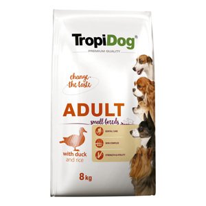 2x8kg Tropidog Premium Adult Small kacsa & rizs száraz kutyatáp