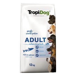 2x12kg Tropidog Premium Adult Medium & Large lazac száraz kutyatáp