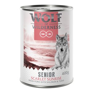 6x400g Wolf of Wilderness Senior "Red Meat" nedves kutyatáp - Scarlet Sunrise