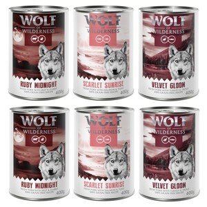 6x400 g Wolf of Wilderness "RED Meat" nedves kutyatáp - Vegyes csomag