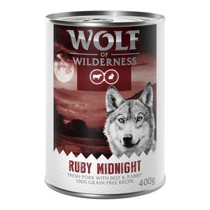 6x400 g Wolf of Wilderness "RED Meat" nedves kutyatáp - Ruby Midnight