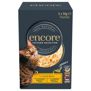 5x50g Encore Cat szószban tasakos nedvestáp mix: Csirke-változatok (3 fajta)