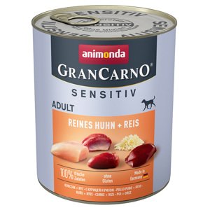 6x800g Animonda GranCarno Adult Sensitive Csirke & rizs nedves kutyatáp