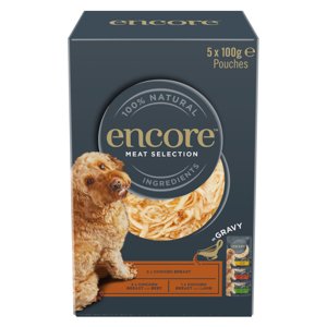 20x100g Encore Dog szószban tasakos nedves kutyatáp mix: Hús válogatás (3 fajta)