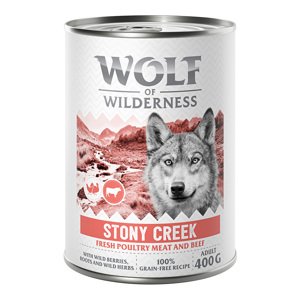 400g Wolf of Wilderness Adult "Expedition" Stony Creek - Szárnyas marhával nedves kutyatáp
