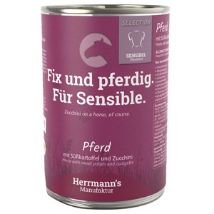 12x400g Herrmann's Selection Sensitive  nedves kutyatáp - Ló bio-édesburgonyával & biocukkinivel