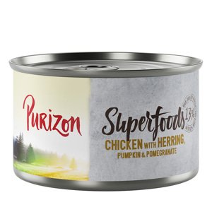 6x140g Purizon Superfoods Csirke, hering, tök & gránátalama nedves kutyatáp