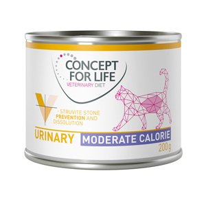 6x200g Concept for Life Veterinary Diet Urinary Moderate Calorie csirke nedves macskatáp