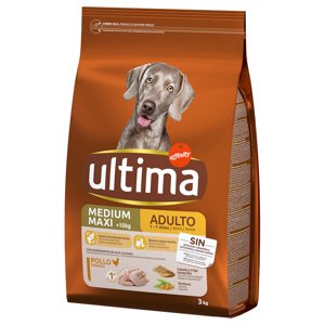 3kg Ultima Medium/Maxi Adult csirke & rizs száraz kutyatáp