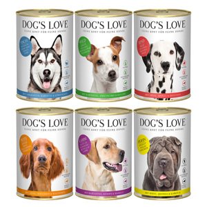 6x 400g Dog's Love Adult mix csomag (6 fajta) nedves kutyaeledel (6 fajta)